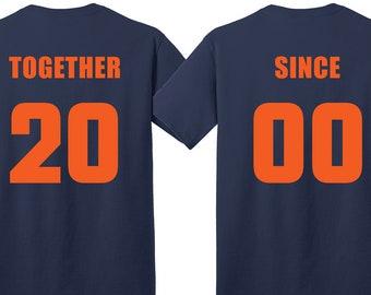 Chicago Bears FOOTBALL  ‘MARRIED SINCE’  set of 2 Matching Tees for parties, tailgating, game day