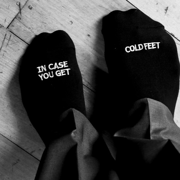 Embroidered Grooms Socks ‘in case you get cold feet’ best wedding gift wedding idea grooms gift weddings wedding