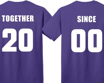 Minnesota Vikings FOOTBALL  ‘MARRIED SINCE’  set of 2 Matching Tees for parties, tailgating, game day