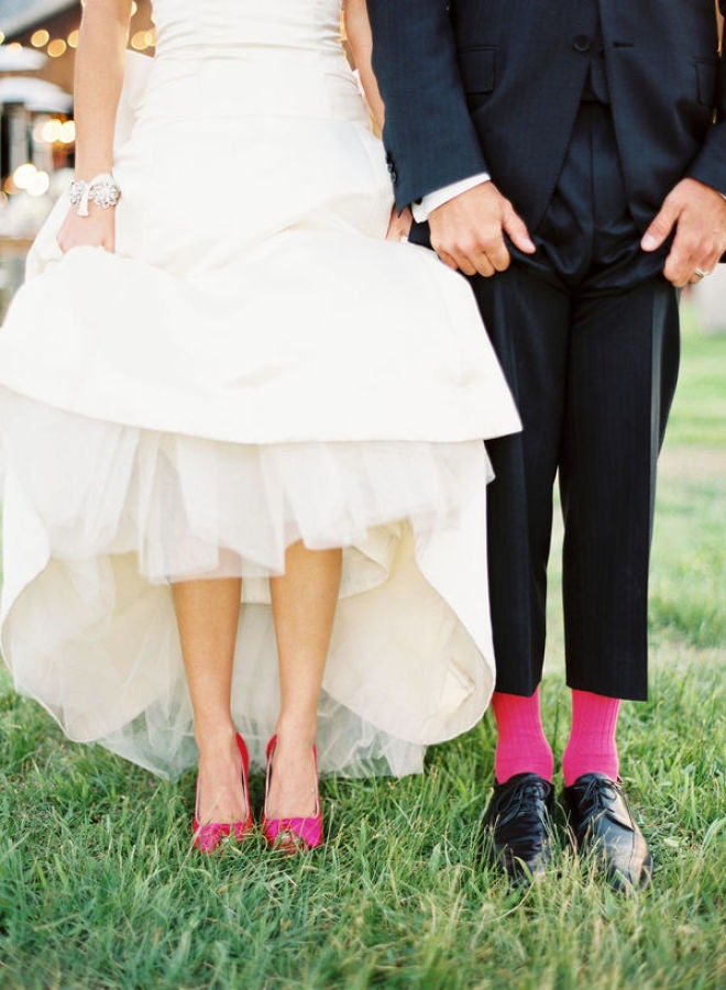 David's Bridal match Watermelon  specialty color Grooms socks