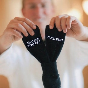 Grooms Socks In Case You Get Cold Feet Wedding Gift Idea, Mens Wedding Socks Gift from Bride, Groom Wedding Accessory image 5