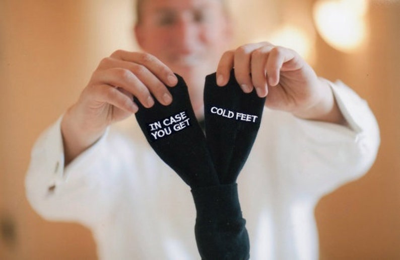 Grooms Socks In Case You Get Cold Feet Wedding Gift Idea image 4