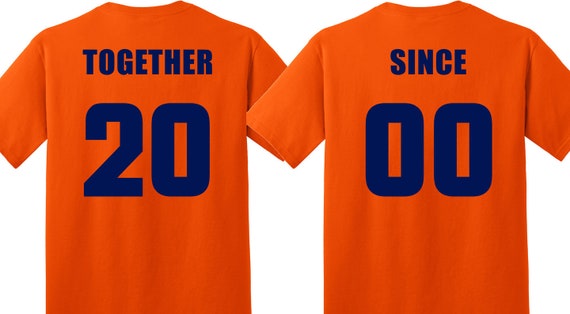 Denver Broncos FOOTBALL MARRIED SINCE Set of 2 Matching Tees for