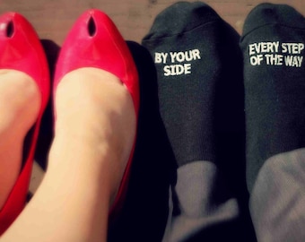 Father of the Bride Wedding Socks -"By Your Side Every Step Of The Way" Sentimental Wedding Gift for Dad, Walking Down the Aisle