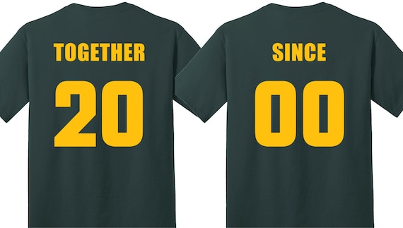 Green Bay Packers FOOTBALL MARRIED SINCE set of 2 Matching Tees for parties tailgating game day