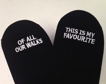 Euro edition Father of the Bride Wedding Socks 'Of All Our Walks This is My Favourite' Sentimental Wedding Gift for Dad, Walking Down the A