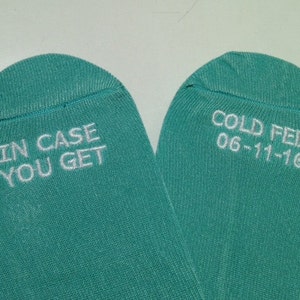 Grooms Socks In Case You Get Cold Feet With CUSTOM DATE Cute Wedding Gift, Wedding for Groom, Wedding Gifts image 3