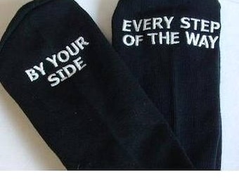 Father of the Bride Wedding Socks -"By Your Side Every Step Of The Way" Sentimental Wedding Gift for Dad, Walking Down the Aisle