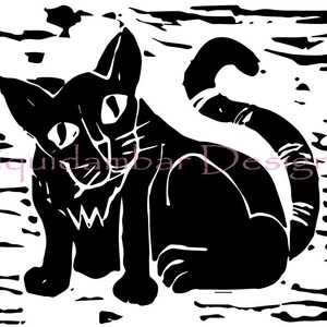 Downloadable Black and White Block Print - Cat 1 - 11&quot; x 14&quot;