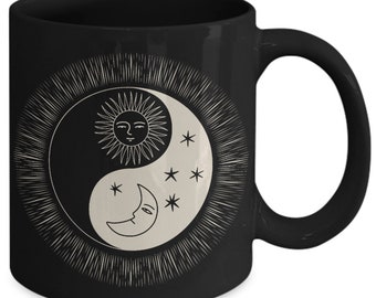 Yin yang sun and moon mug