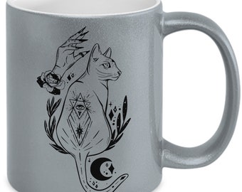 Mystic white cat mug