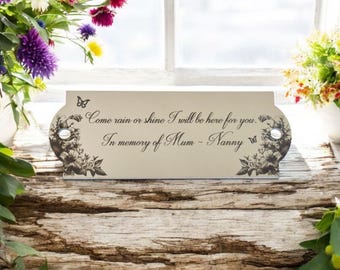 Placa memorial personalizada em aço inoxidável com gravação. Placa de identificação personalizada para banco, túmulo, jardim e muito mais.