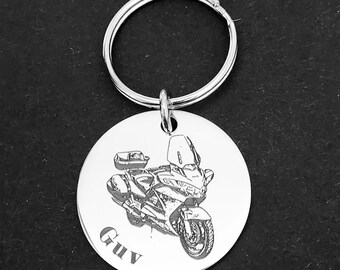 Custom engraved photo keyring