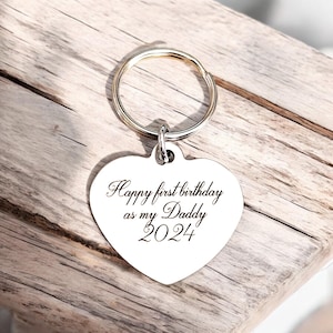 Custom text keyring, gifts for him, daddy keyring.