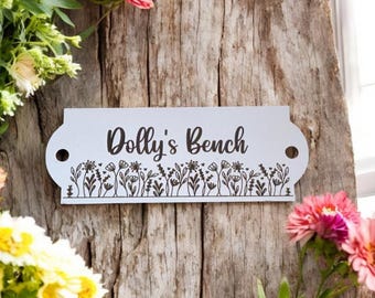 Placa memorial personalizada em aço inoxidável com gravação. Placa de identificação personalizada para banco, túmulo, jardim e muito mais.