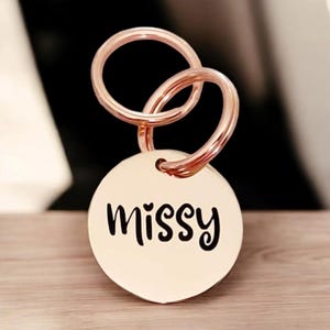 Engraved Pet ID Tag: Personalized Dog Cat Collar Tag