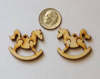 Laser Cut Wood Rocking Horse  Pendant