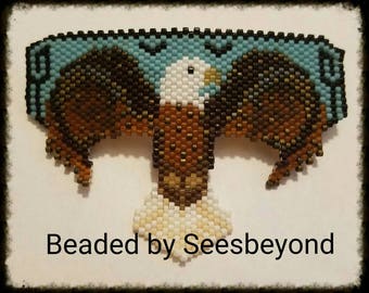 Bald Eagle Beaded Barrette