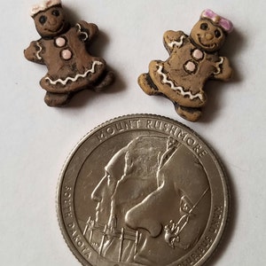 Ceramic Tiny Gingerbread Girl  Beads, Light