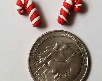 Ceramic Tiny Candy Cane Beads