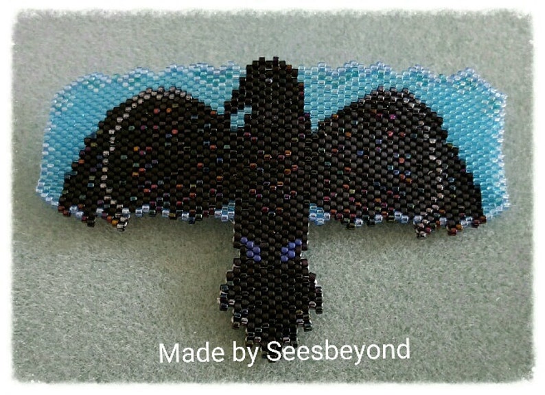 Raven Beaded Barrette image 1