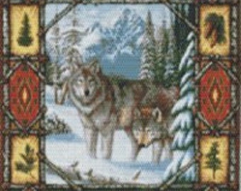 Wolf, Large Native Style Tapestry Beaded Pattern
