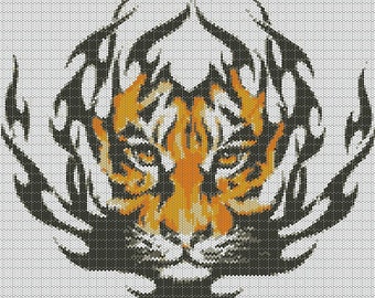 Tiger Flame, Large Native Style Tapestry Beaded Pattern