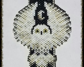 Snowy Owl  Hand Beaded Bracelet