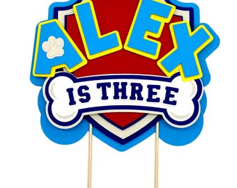 Personalized Paw Patrol Birthday Cake Topper: Custom Party Decor