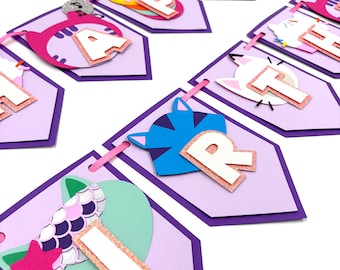 Gabbys Dollhouse Birthday Banner - Custom Gabby Cats Party Sign