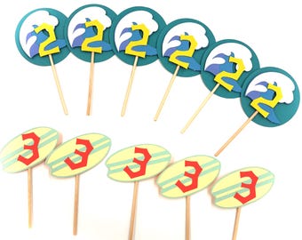 Surf's Up Cake Topper Geburtstag: Sommerparty Dekoration