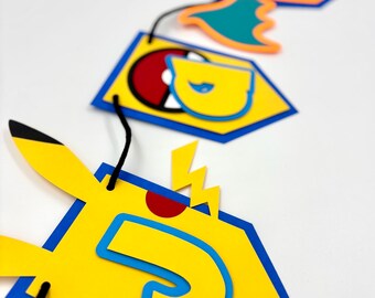 Pokemon Geburtstagsbanner: Personalisiertes Pikachu Party Schild für Kinder