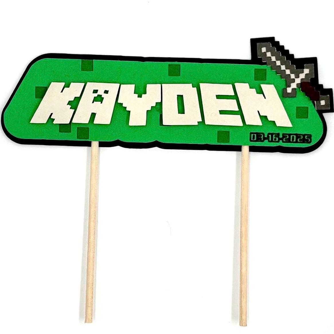 Custom Minecraft Birthday Cake Topper