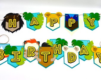 König der Löwen Geburtstagsbanner: Personalisierte Safari Jungle Party Decor