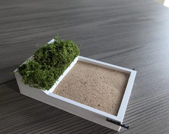 Miniaturowy ogród zen drukowany w 3D: ulga w stresie na biurku z piaskiem i mchem
