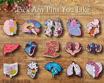 Anatomie emaille pins bundel, medische wetenschap emaille pins set, leuke rugzak pins, grappige cadeaus voor vrienden, verpleegkundige arts revers hoed pin