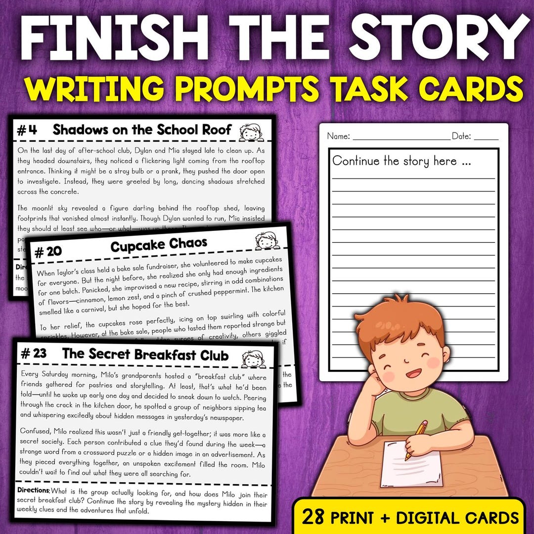 Finish the Story Narrative Writing Prompts | Narrative Writing Practice ...