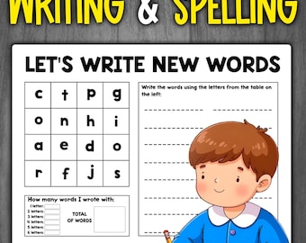 Writing Words Activity | Spelling Word Practice | Word Building Activities | Early Finishers Spelling Words