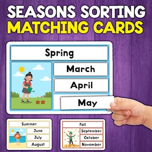 Months and Seasons of the Year Matching Activity | 4 Seasons Activity for Toddlers