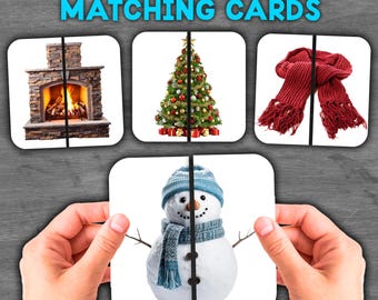 Winter Matching Activity for Toddlers | Winter Montessori 2-Pieces Puzzle Game