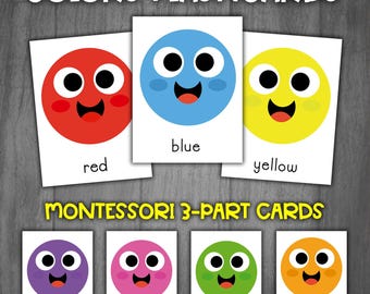Tarjetas de colores preescolares / Tarjetas de colores de aprendizaje / Pósteres de colores lindos / Colores de aprendizaje para niños pequeños / Actividad de colores