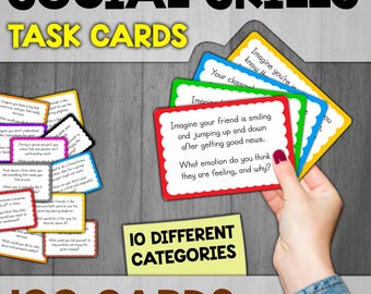 Social Skills Task Cards | Social Emotional Learning Prompts | Social Problem-Solving Task Cards | Problem Behavior | Activities | Game