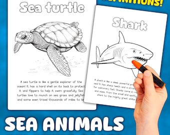 Sea Animals Coloring Pages | Ocean Animals Coloring Pages | Marine Animals Coloring Pages | Animal Coloring Pages for Kids