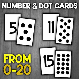 Kaarten met cijferstippen | Dot Flashcards | Puntkaarten Number Talks | Cijfers 0 tot 20 Flashcards | Cijfers leren