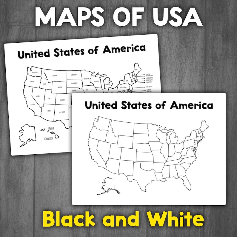 Blank Map of the United States | Blank & White | Outlines Blank Map of ...
