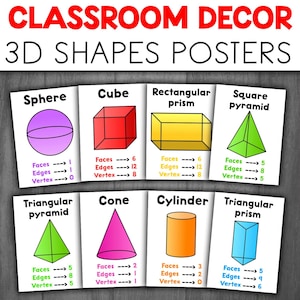 Posters in 3D-vorm | Klasdecoratie | Ankerkaart wiskundeprikbord | Flashcards in 3D-vorm