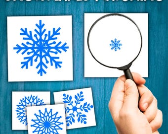 Snowflakes Matching Cards | Montessori Winter Activity for Toddlers Preschoolers | Winter Activity for Kids | Snow activity