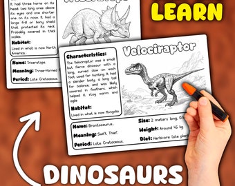 Dinosaurs Coloring Pages | WITH FACTS | Dinosaurs Coloring Book for Kids | Dinosaurs Coloring Sheets