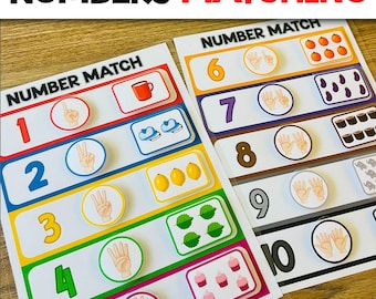 Matching Numbers to Quantities Activity | Color and Numbers Matching Activities Learning To Count Activity for Preschool and Toddlers