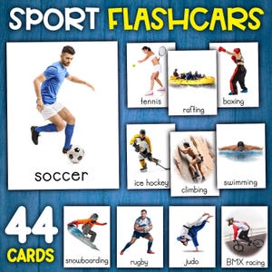 Sport Karteikarten | Echte Bilder | Montessori 3part Karten | Sportkarten | Arten von Sport Nomenklaturkarten